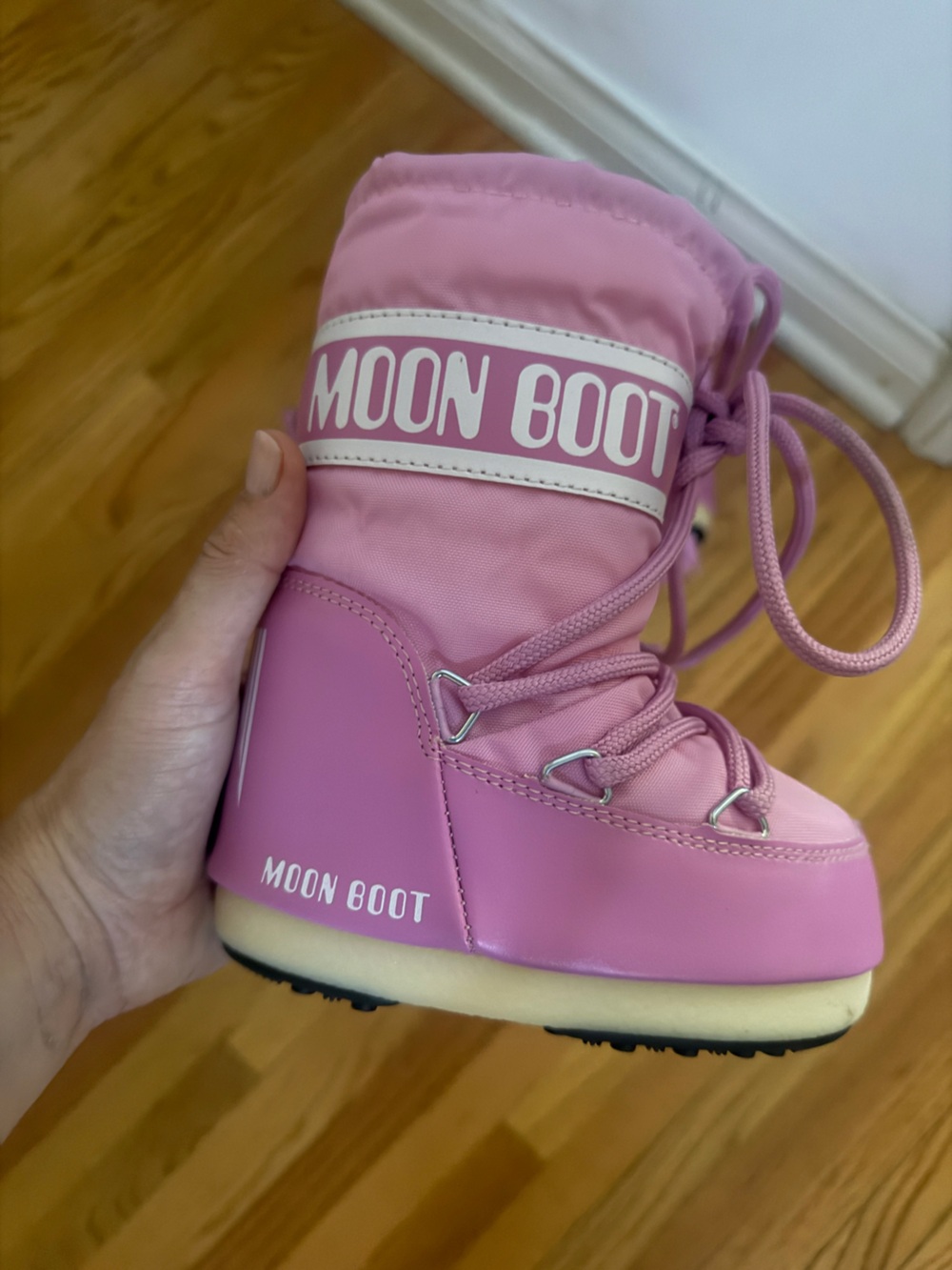 Toddler Size 7 Moon Boot Pink- Insulated Snow Boot: Like New